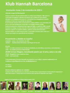 Klub Hannah con Carme Magem: 2.11. Goethe Instituto de Barcelona @ Goethe Institut Barcelona